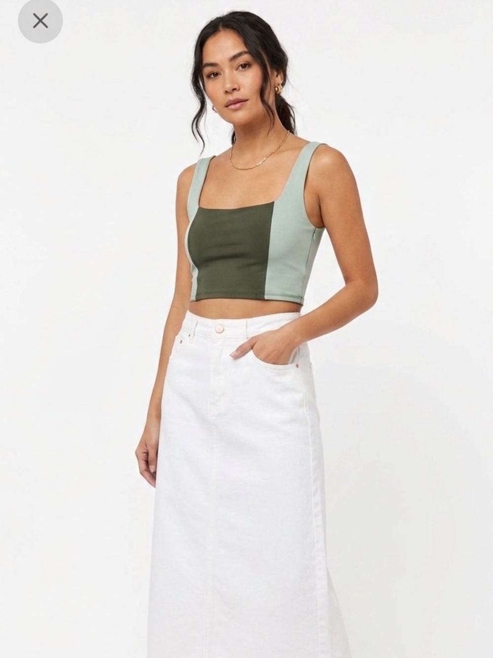 Sincerely Jules Women's Active Crop Top Lined Size medium, Green Multi, boho